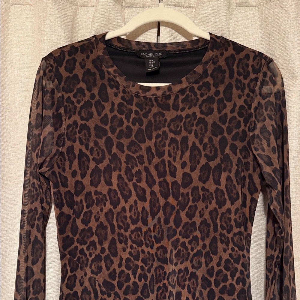 Rachel Zoe Leopard-Print Long Sleeve Midi Dress - Picture 5 of 5